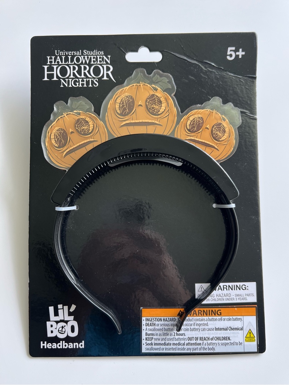 NWT Universal Studios Halloween Horror Nights Lil Boo Light Up Pumpkin Headband